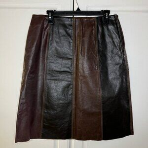 Vintage Y2K DKNY Leather Patchwork Skirt